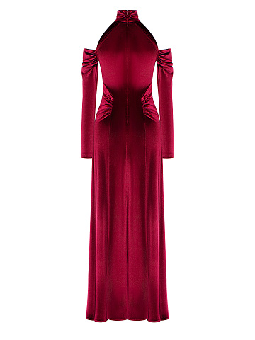 Crimson Velvet Maxi Dress, 2