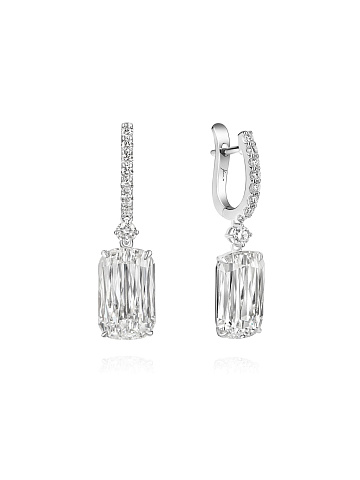 White gold earrings with diamonds, 1