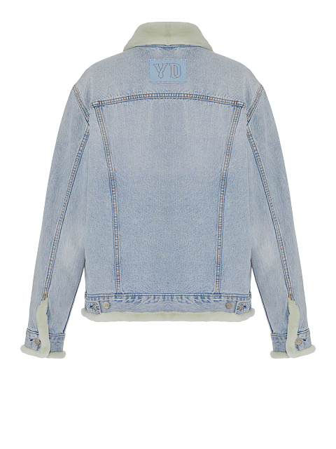 Light Blue Denim & Sheared Mink Fur Jacket, 2