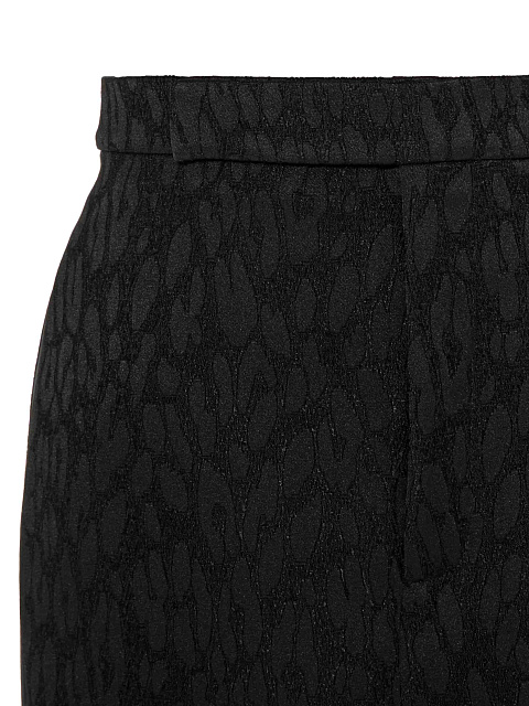 Black jacquard midi skirt with leopard print, 7 Black jacquard midi skirt with leopard print, 7