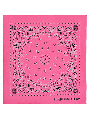 Pink Cotton Paisley Printed Bandana, 1