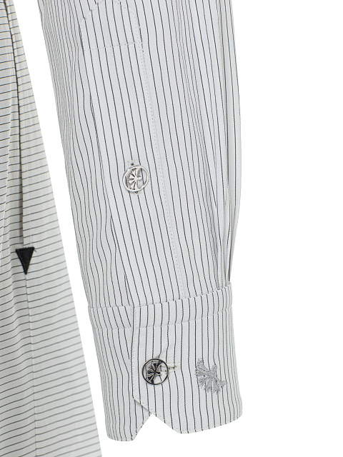 White & Black Striped Cotton Maxi Dress, 5