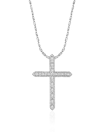 White gold necklace with cross pendant, 1