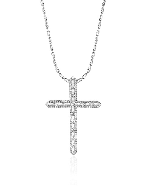 White gold necklace with cross pendant, 1