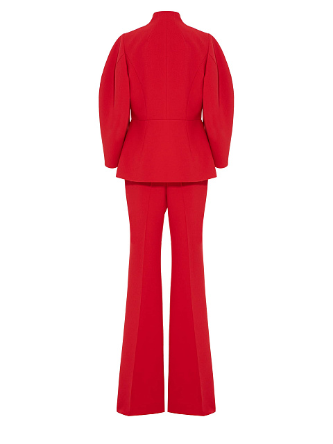 Red Two-piece Suit with Flared Trousers, 5