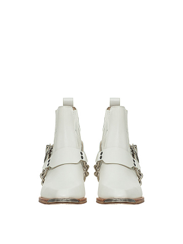 White leather cowboy boots, 2