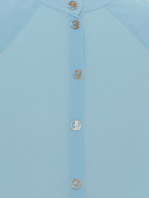 Light Blue Embroidered Chiffon Shirt, 3