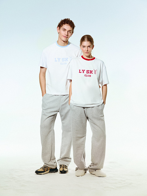 White Cotton T-shirt With Red Piping And Print, 4