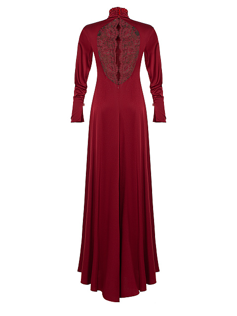 Red Lace & Rhinestones Maxi Dress, 3