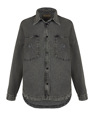 Dark Grey Denim Shirt, 1