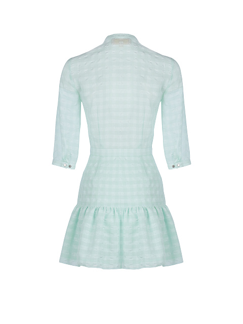 Turquoise Checked Mini Dress , 2