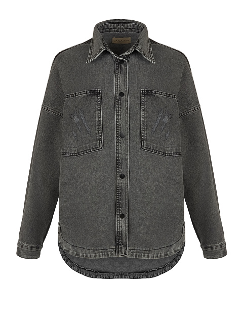 Dark Grey Denim Shirt, 1