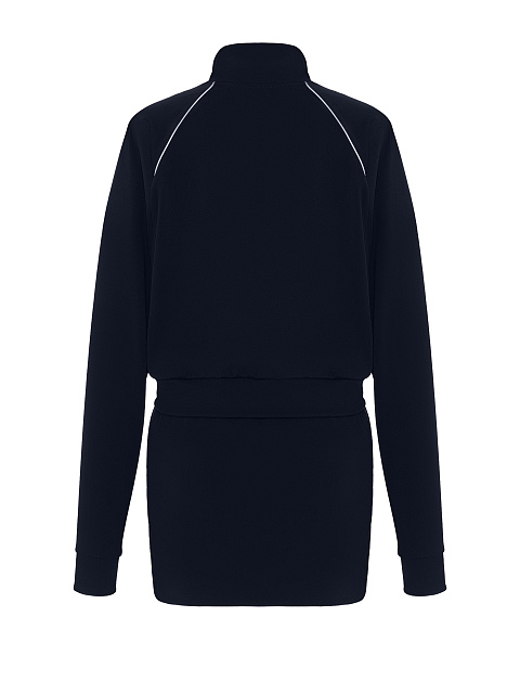 Dark Blue Tracksuit Of Sweatshirt And Mini Skirt, 2