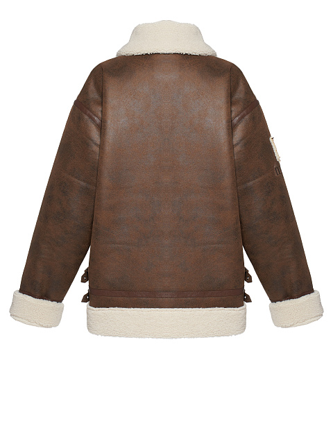 Brown faux‑fur shearling jacket, 6 Brown faux‑fur shearling jacket, 6