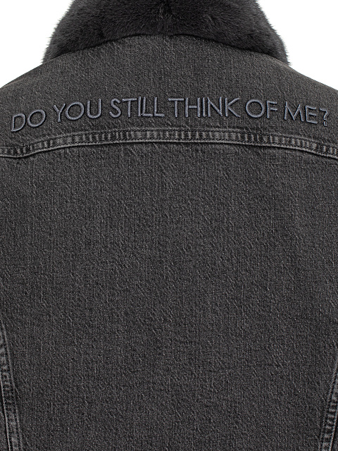 Dark Grey Denim & Mink Fur Jacket, 4 Dark Grey Denim & Mink Fur Jacket, 4