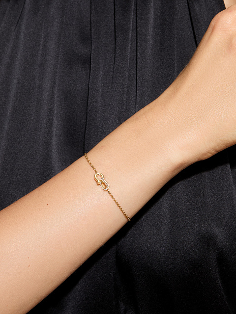 Yellow gold bracelet with diamonds, 3