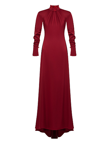 Red Lace & Rhinestones Maxi Dress, 1