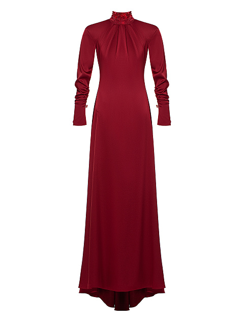 Red Lace & Rhinestones Maxi Dress, 1