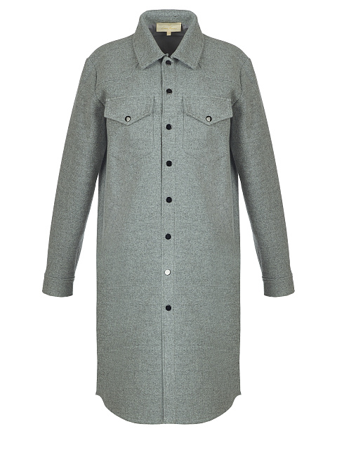 Grey Wool Long Overshirt, 1 Grey Wool Long Overshirt, 1