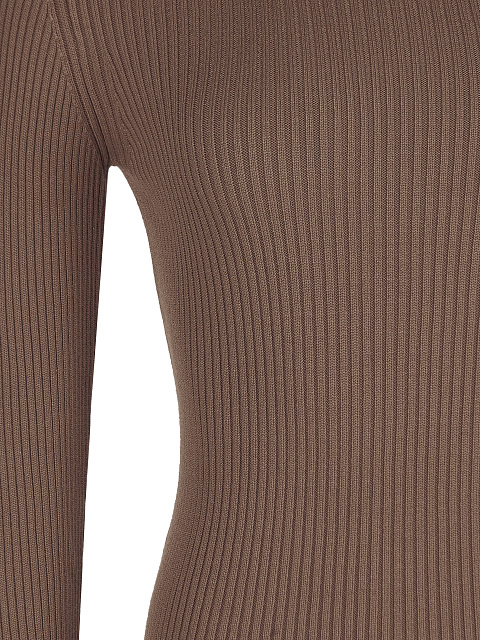 Brown ribbed knit turtleneck, 3 Brown ribbed knit turtleneck, 3