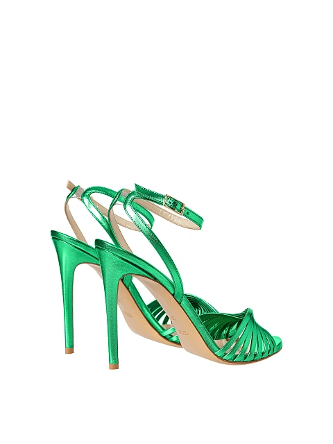 Green leather sandals, 3