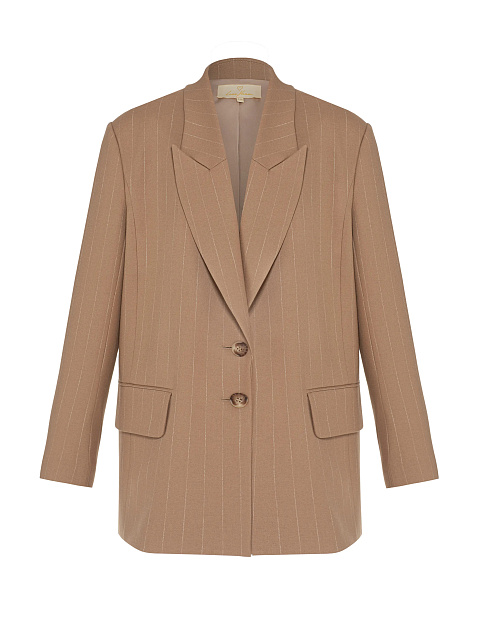 Beige Oversized Striped Jacket, 1 Beige Oversized Striped Jacket, 1