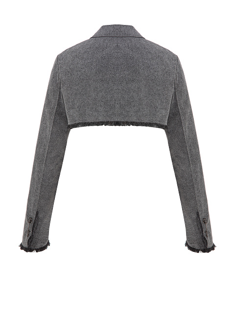 Grey Washed Denim Bolero Jacket, 2