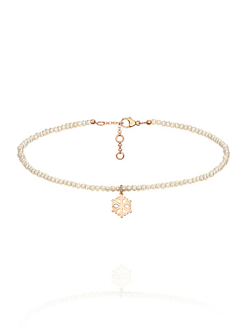 White Pearl & Rose Gold Choker Necklace, 1