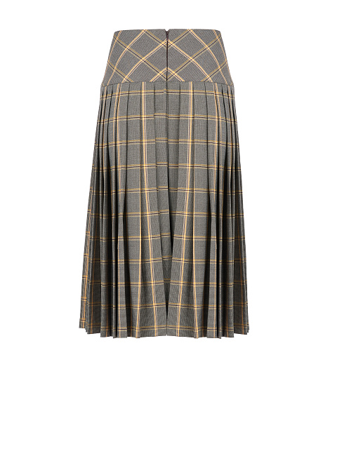Grey & Beige Checked Pleated Midi Skirt, 3 Grey & Beige Checked Pleated Midi Skirt, 3