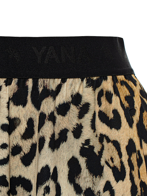 Beige Leopard Shirt & Shorts Pajama Set, 4