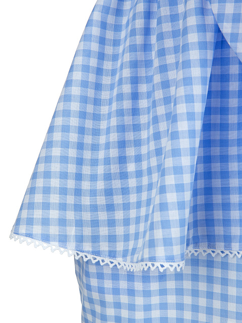 Blue Checked Cotton Top & Mini Skirt, 6