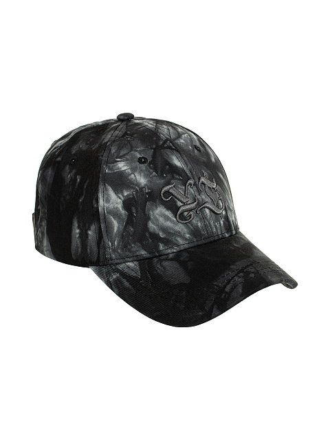 Black Tie-dye Cap With Dark Grey Embroidery, 1