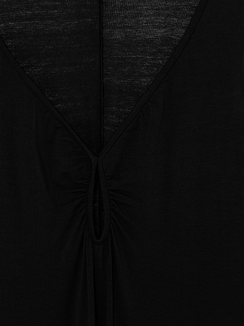 Black Rayon Jersey Maxi Dress, 3