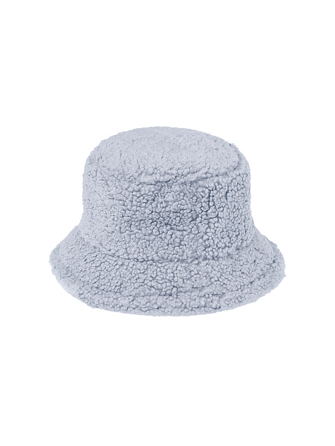LY Embroidered Light Blue Faux Fur Bucket Hat, 2