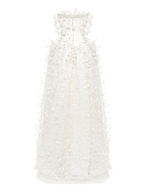 White Feather & Drape Tulle Dress, 3