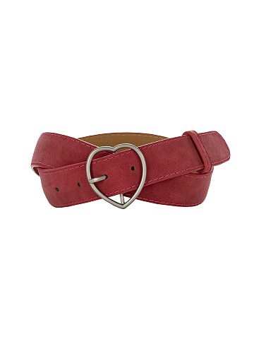 Deep Red Heart-Shaped Buckle Belt, 1