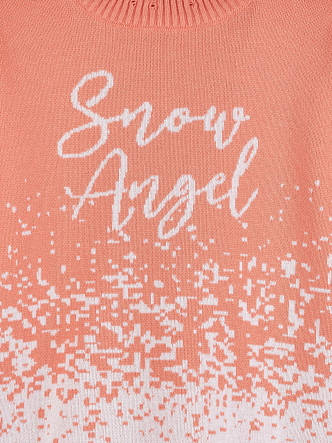 Coral "Snow Angel" Distressed Sweater, 3