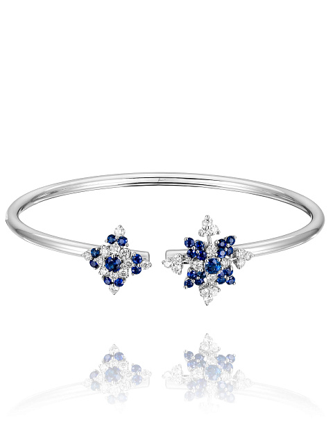 White gold bracelet with diamonds and sapphires, 1