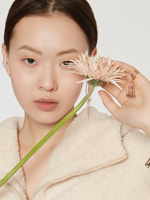 Rose Gold & Smoky Quartz Tassel Ring, 3