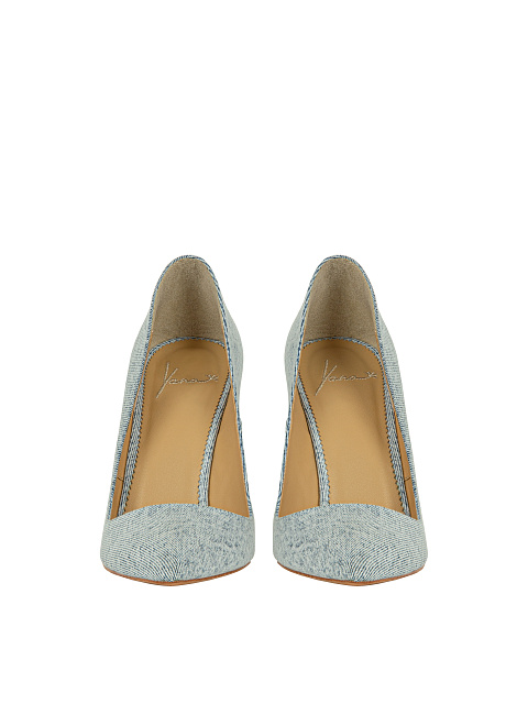 Light Blue Washed Denim Pumps, 2