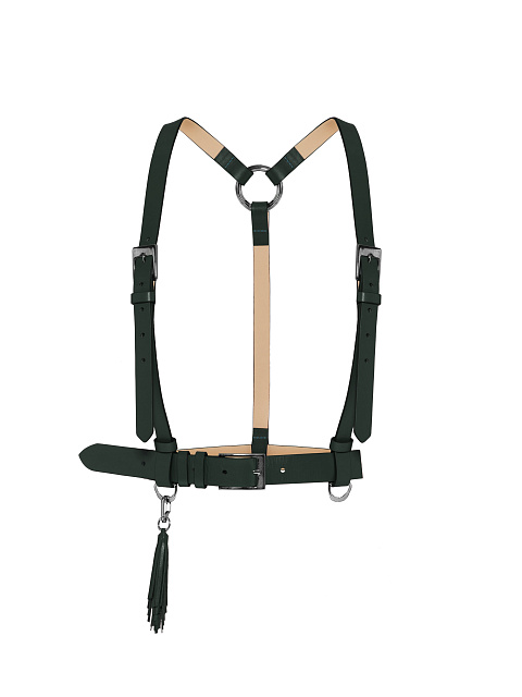 Dark green leather harness, 1