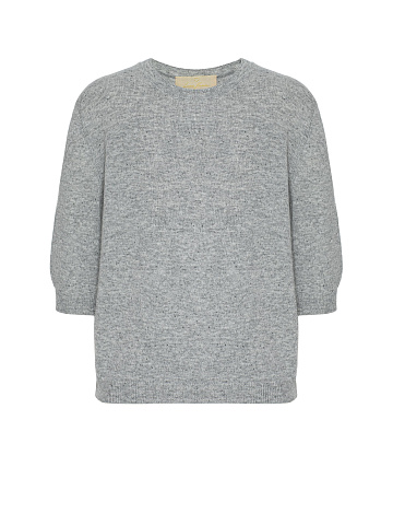 Grey angora jumper with short sleeves, 1