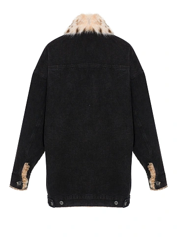 Black Denim & Bobcat Long Jacket, 2