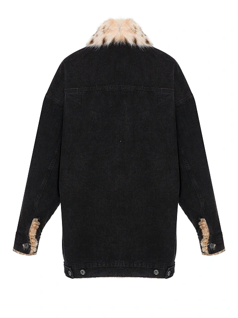 Black Denim & Bobcat Long Jacket, 2