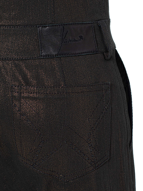 Black denim jumpsuit with coating, 4