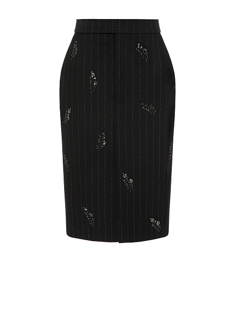 Striped skirt with floral embroidery, 1