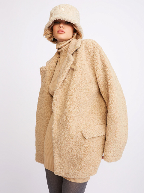 Beige Green Rib Knit Turtleneck Mini Dress, 5