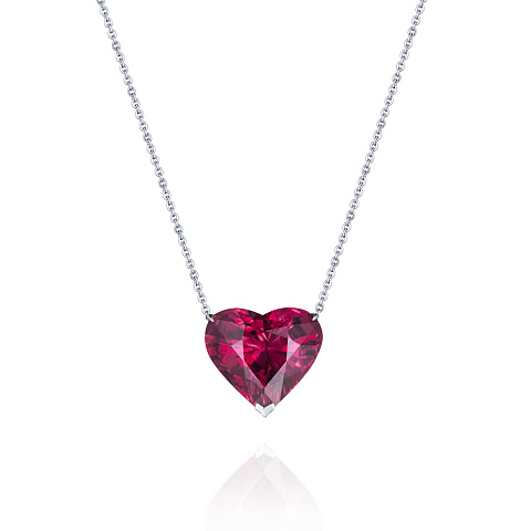 Necklace with heart-cut tourmaline, 1 Necklace with heart-cut tourmaline, 1