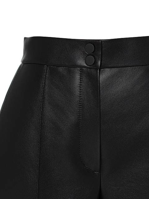 Black Leather Two-piece Suit With Flared Trousers, 5