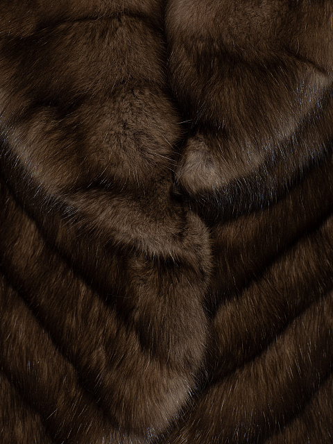 Sable Fur Cropped Coat, 5